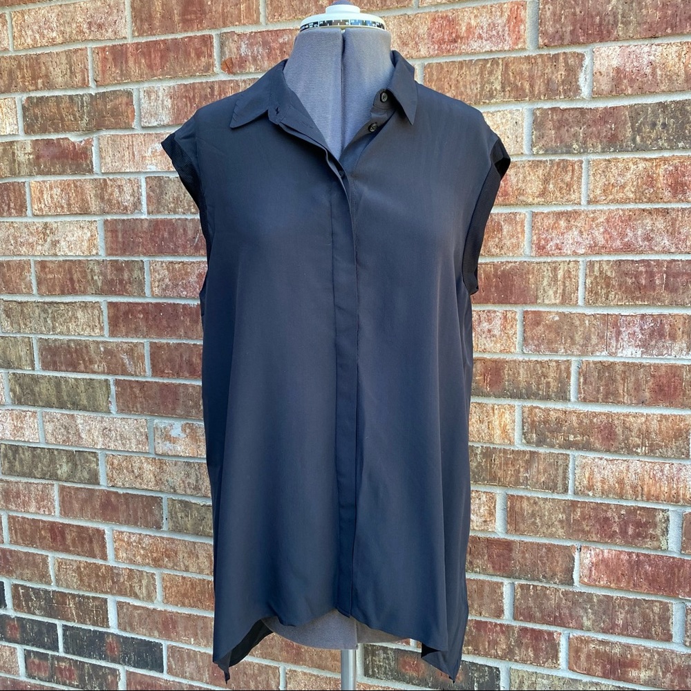 All Saints 💯% Silk Black Sleeveless Top